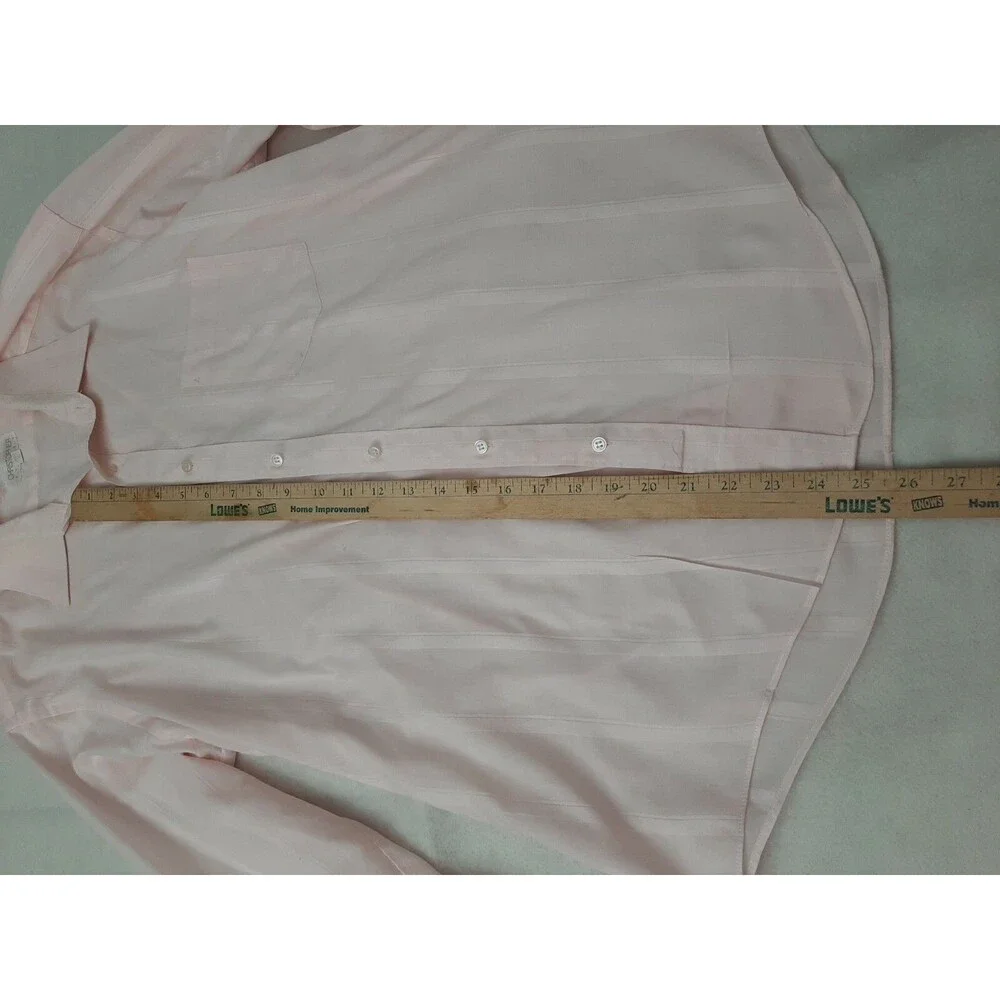 RARE Christopher Street pink button down shirt relaxed fit 17 34/35 stain sale - Picture 5 of 6